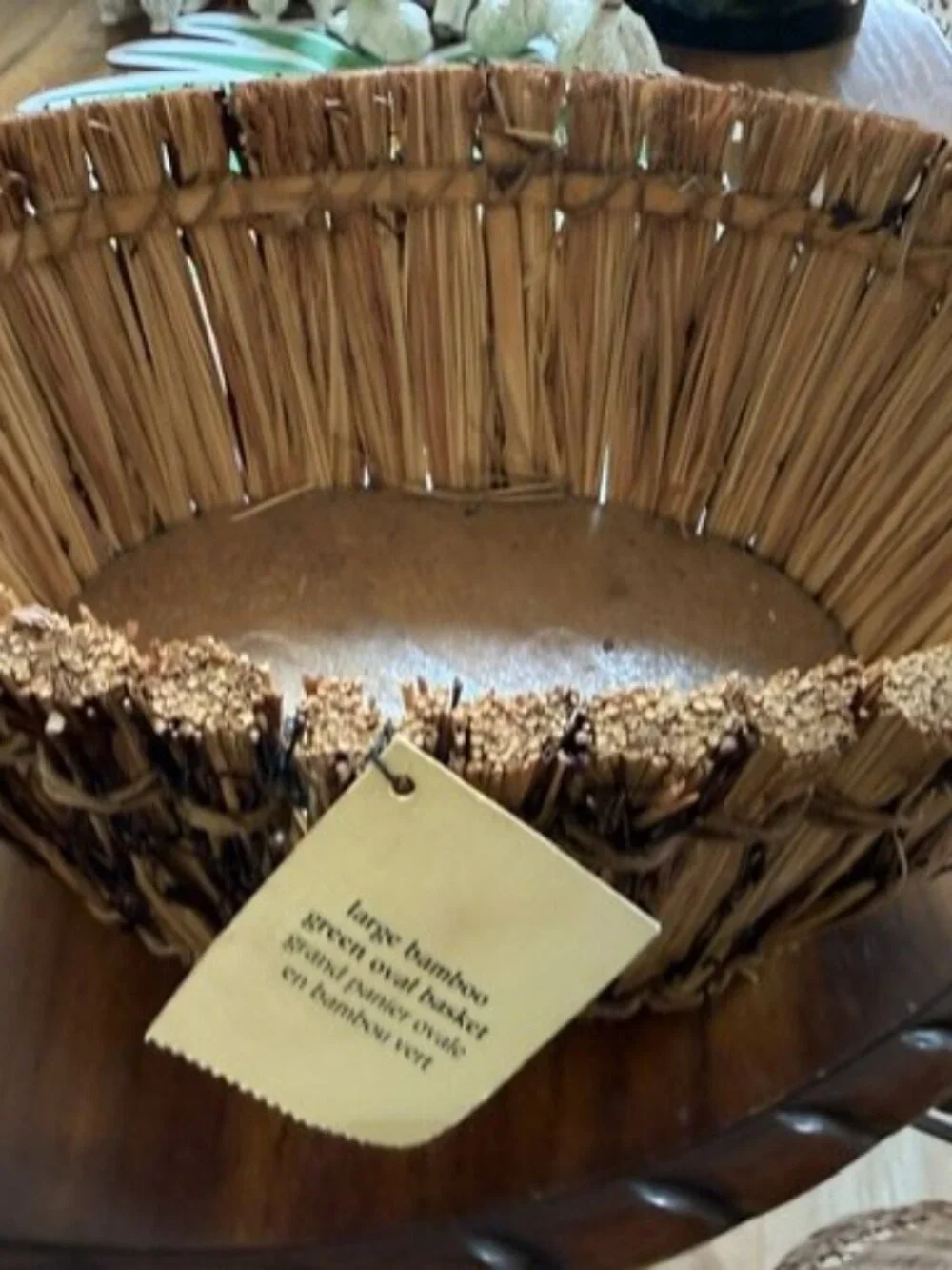 Vintage Pier 1 Imports Wicker Oval Basket